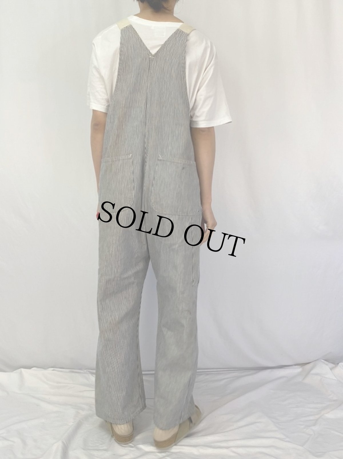 画像4: 60〜70's GWG ヒッコリーデニムオーバーオール M42 (4)