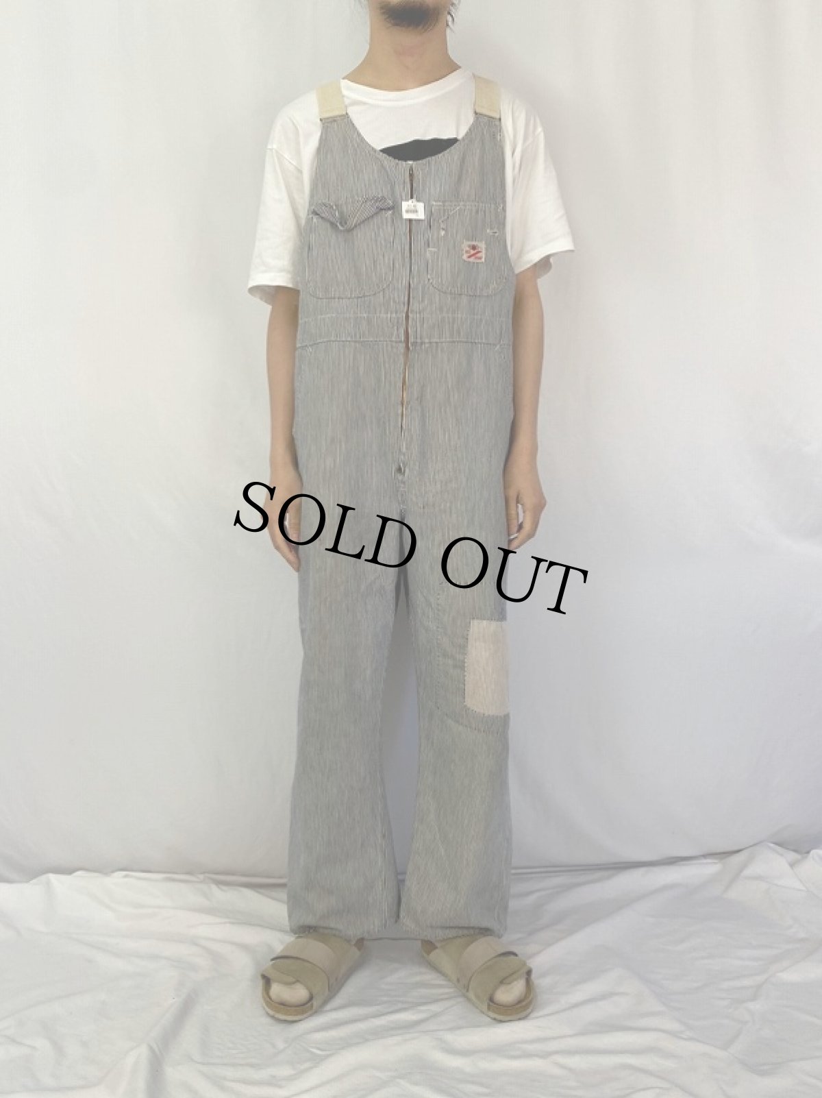 画像2: 60〜70's GWG ヒッコリーデニムオーバーオール M42 (2)