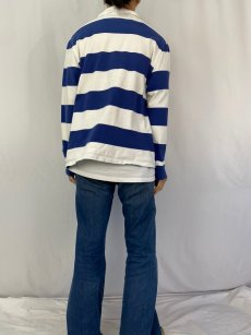 画像4: POLO Ralph Lauren "CUSTOM FIT" ボーダー柄 ロゴ刺繍 ラガーシャツ XL (4)