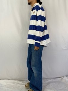 画像3: POLO Ralph Lauren "CUSTOM FIT" ボーダー柄 ロゴ刺繍 ラガーシャツ XL (3)