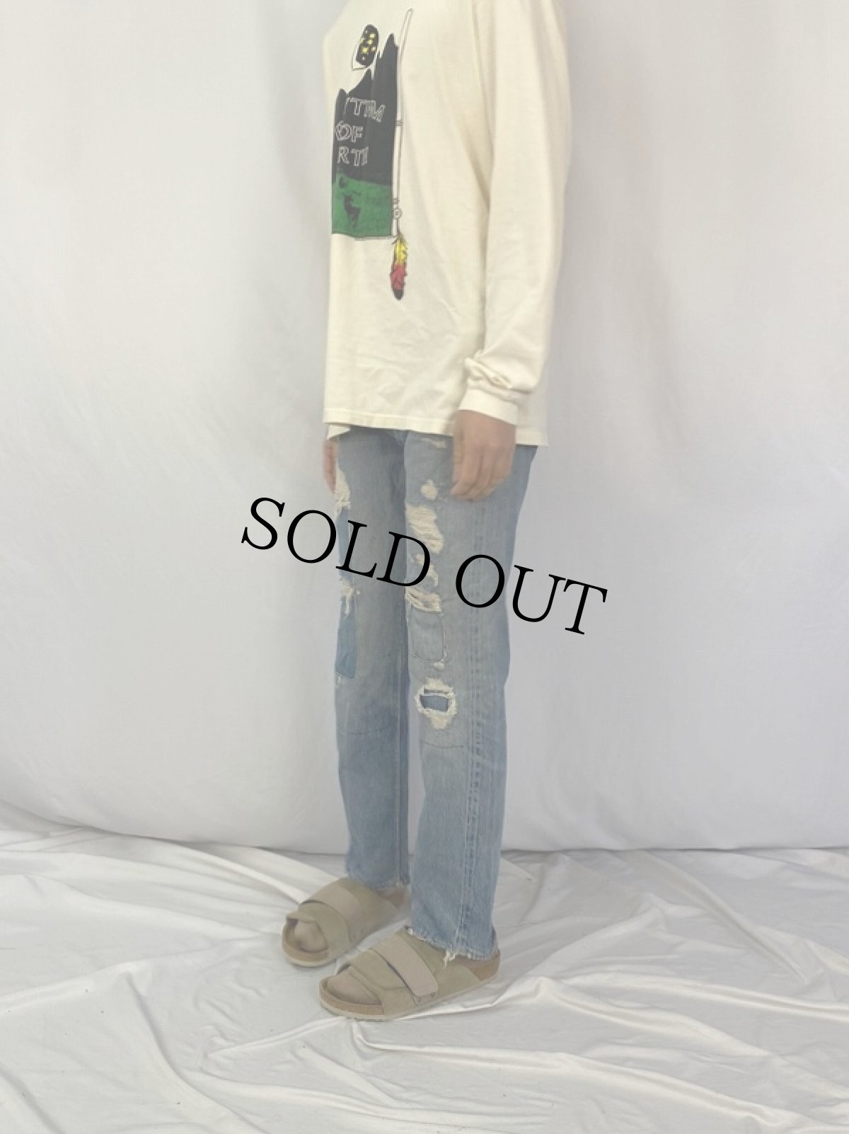 画像3: 50〜60's LEVI'S 501XX "ギャラ入り&オフセット" 紙パッチ デニムパンツ W35 (3)