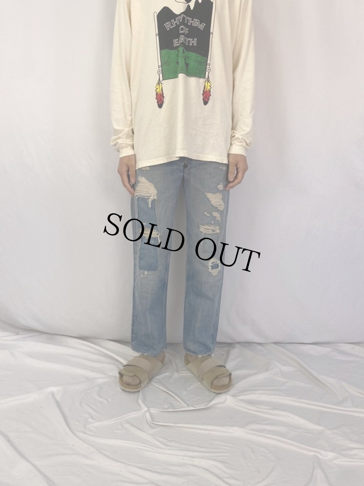 画像2: 50〜60's LEVI'S 501XX "ギャラ入り&オフセット" 紙パッチ デニムパンツ W35 (2)