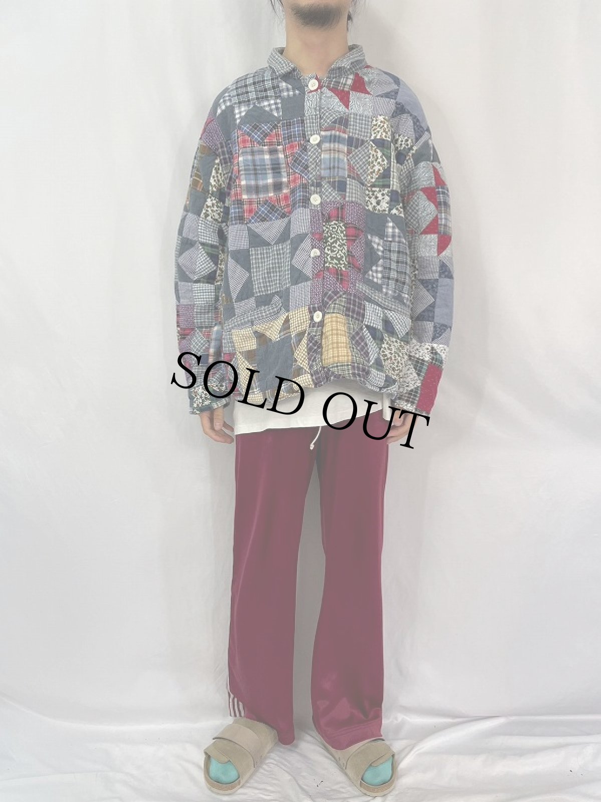 画像2: Patch Magic パッチワーク リバーシブルキルティングジャケット XL (2)