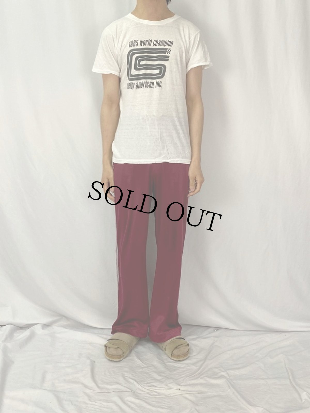 画像2: 60's Shelby american, inc JAPAN製 "1965 world champion" レーシング 染み込みプリントTシャツ L (2)