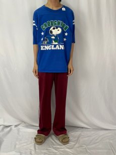 画像2: 70〜80's SNOOPY USA製 "CROUGHTON ENGLAND" キャラクタープリントフットボールTシャツ XL (2)