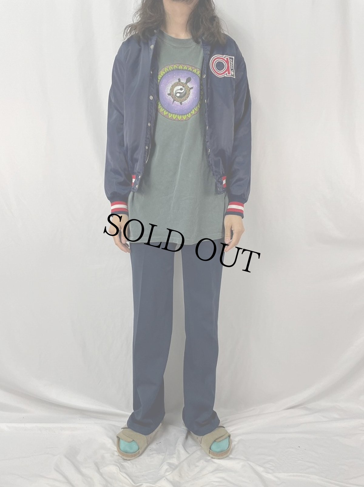 画像2: 80's adidas TAIWAN製 ロゴ刺繍 ナイロンスタジャン M (2)