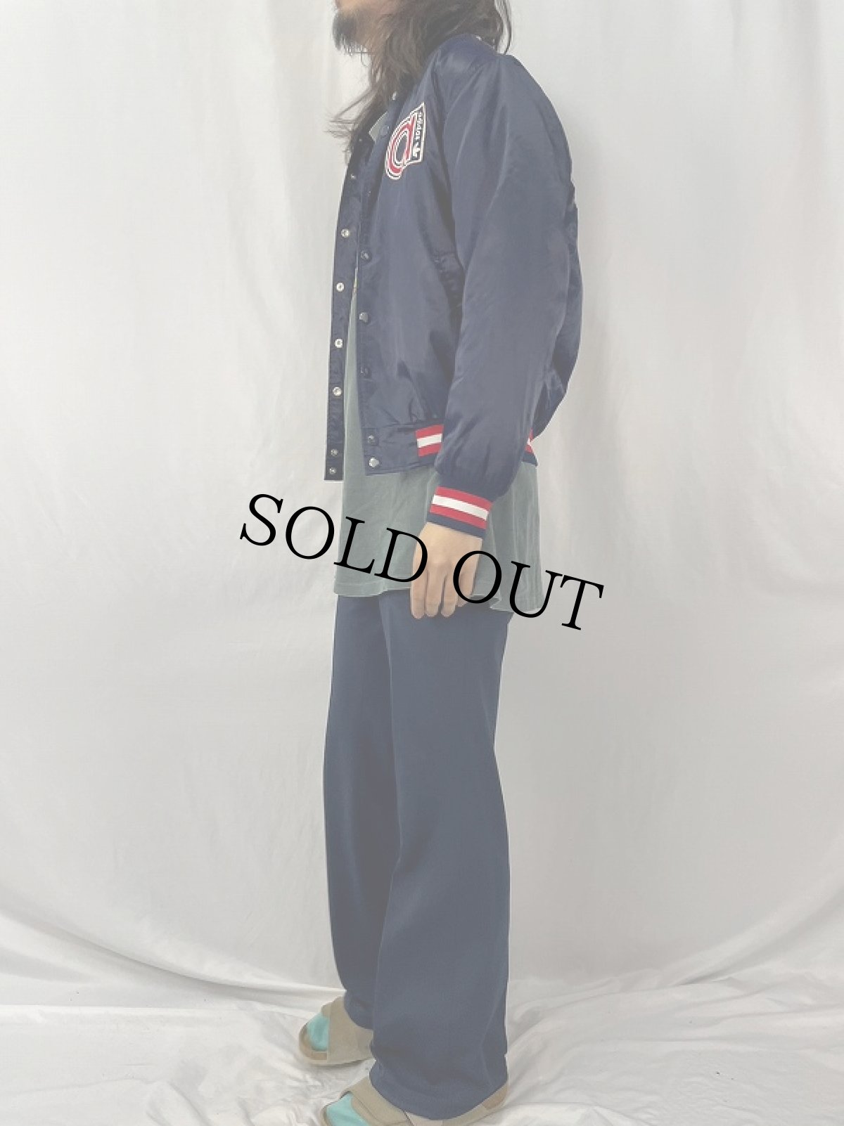 画像3: 80's adidas TAIWAN製 ロゴ刺繍 ナイロンスタジャン M (3)