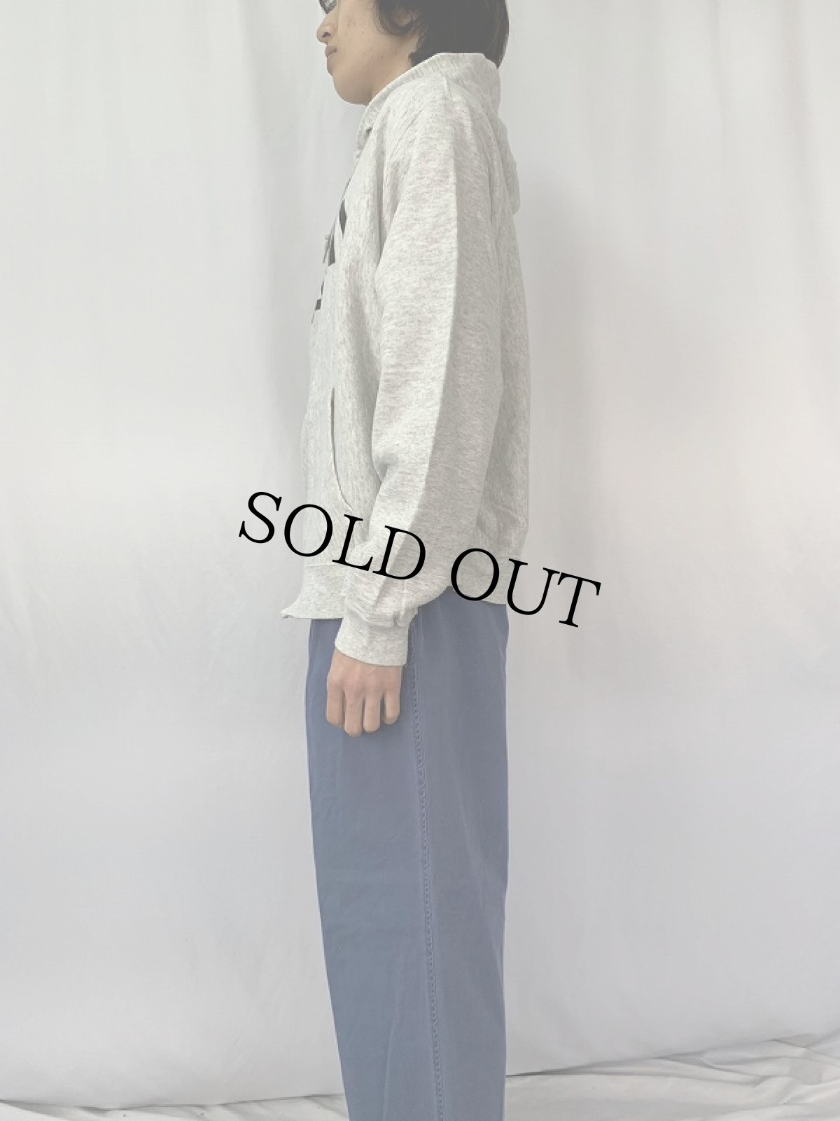 画像3: 90's U.S.ARMY ロゴプリント スウェットジップパーカー XL (3)