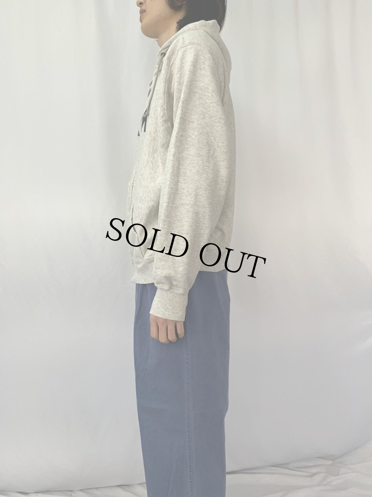 画像3: 90's U.S.ARMY ロゴプリント スウェットジップパーカー (3)