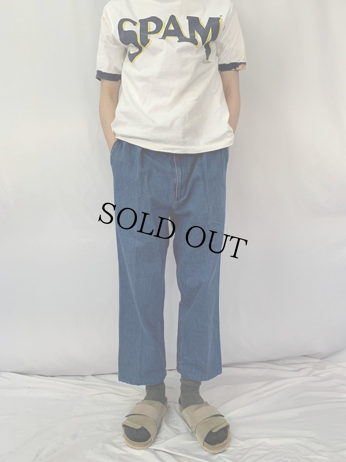 画像2: 90's〜 POLO Ralph Lauren "ANDREW PANT" 2タック デニムトラウザーズ W33 (2)