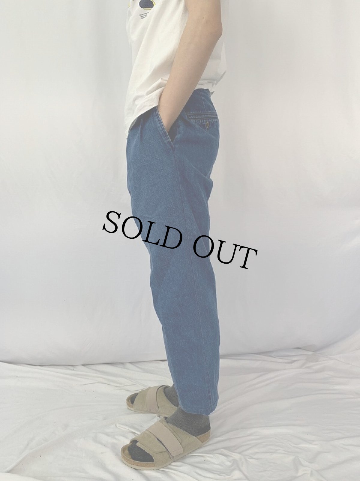 画像3: 90's〜 POLO Ralph Lauren "ANDREW PANT" 2タック デニムトラウザーズ W33 (3)