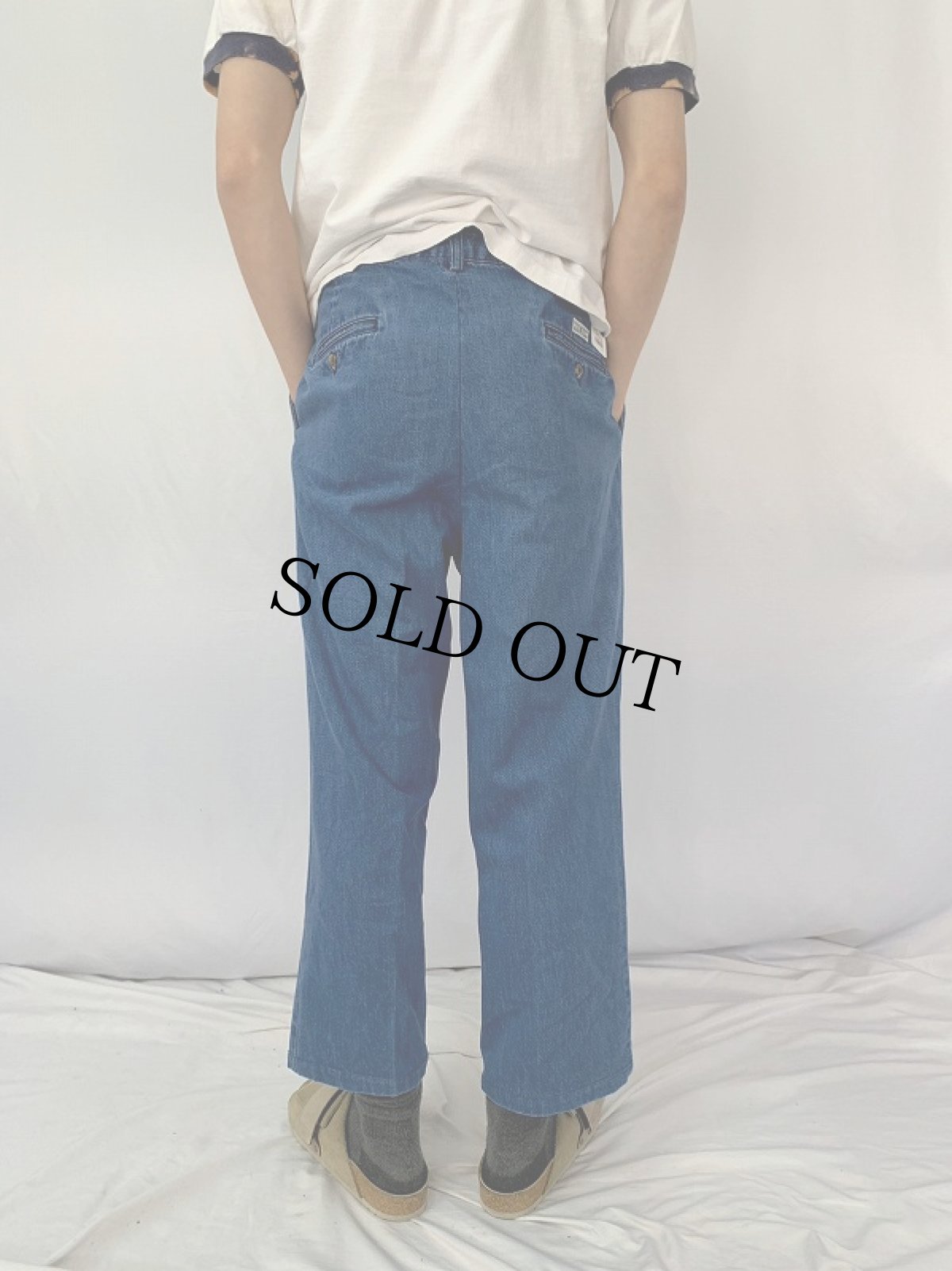 画像4: 90's〜 POLO Ralph Lauren "ANDREW PANT" 2タック デニムトラウザーズ W33 (4)