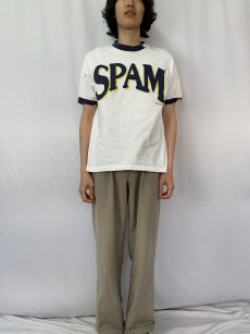 画像2: 90's SPAM USA製 プリントリンガーTシャツ L (2)