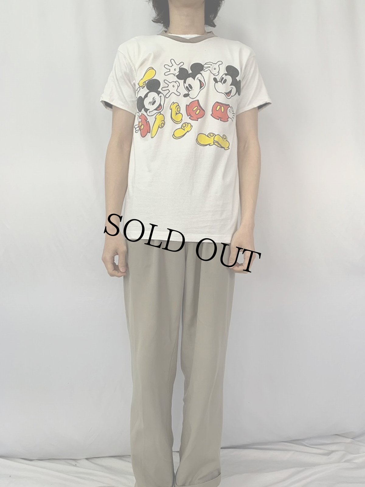 画像2: 90's Disney MICKEY MOUSE キャラクタープリント リバーシブルデザインTシャツ (2)