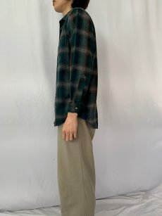 画像3: PENDLETON USA製 オンブレーチェック柄 ウールシャツ M (3)