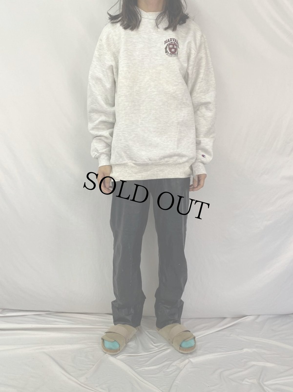 画像2: 90's Champion "HARVARD" 前V プリントスウェット DEADSTOCK XL (2)