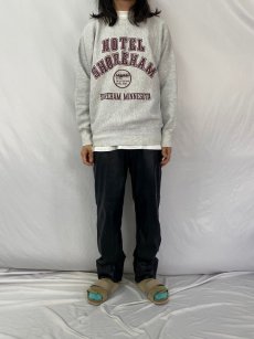 画像2: 90's Lee REVERSE WEAVE TYPE USA製 "HOTEL SHOREHAM" プリントスウェット XL (2)