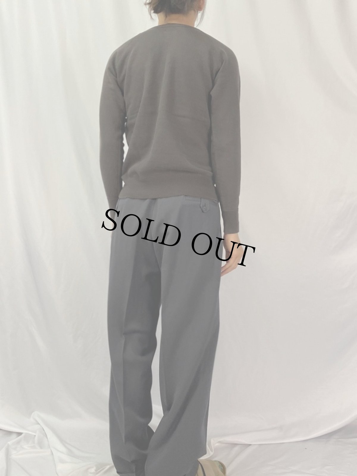 画像4: "U.S.ARMY AIRFORCE" フロッキープリントラグランスウェット BLACK (4)