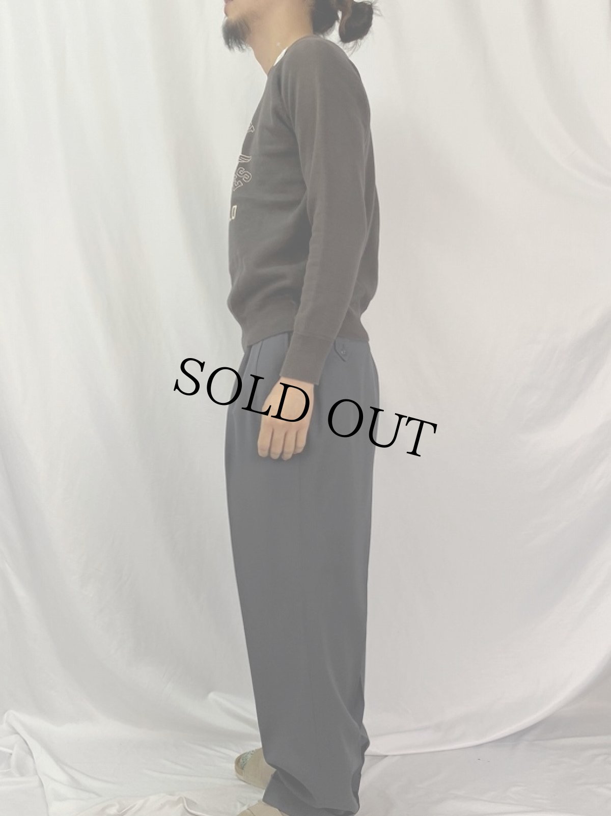 画像3: "U.S.ARMY AIRFORCE" フロッキープリントラグランスウェット BLACK (3)