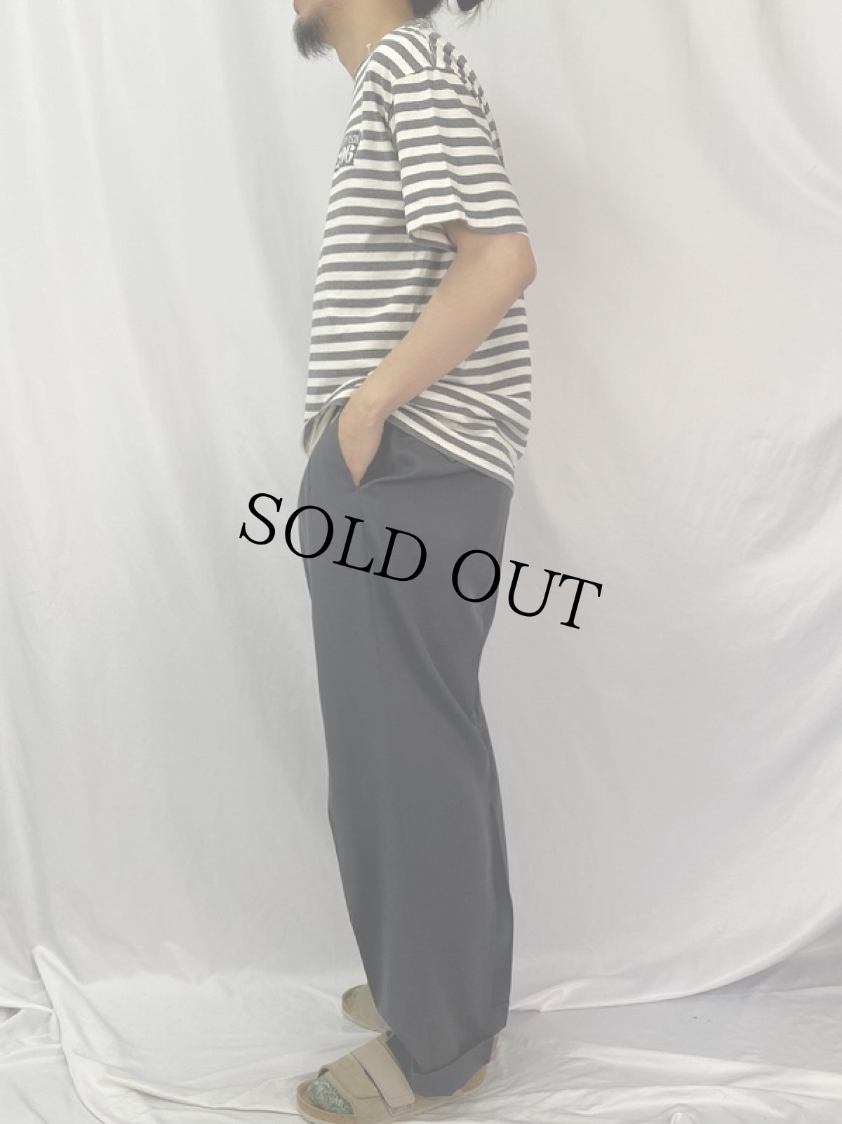 画像3: 90's〜 Wyoming Frontier Prison USA製 ボーダー柄 刑務所スーベニアTシャツ L (3)