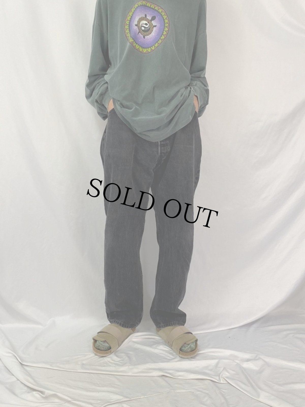 画像2: 90's Levi's 501 USA製 ブラックデニムパンツ W41 (2)