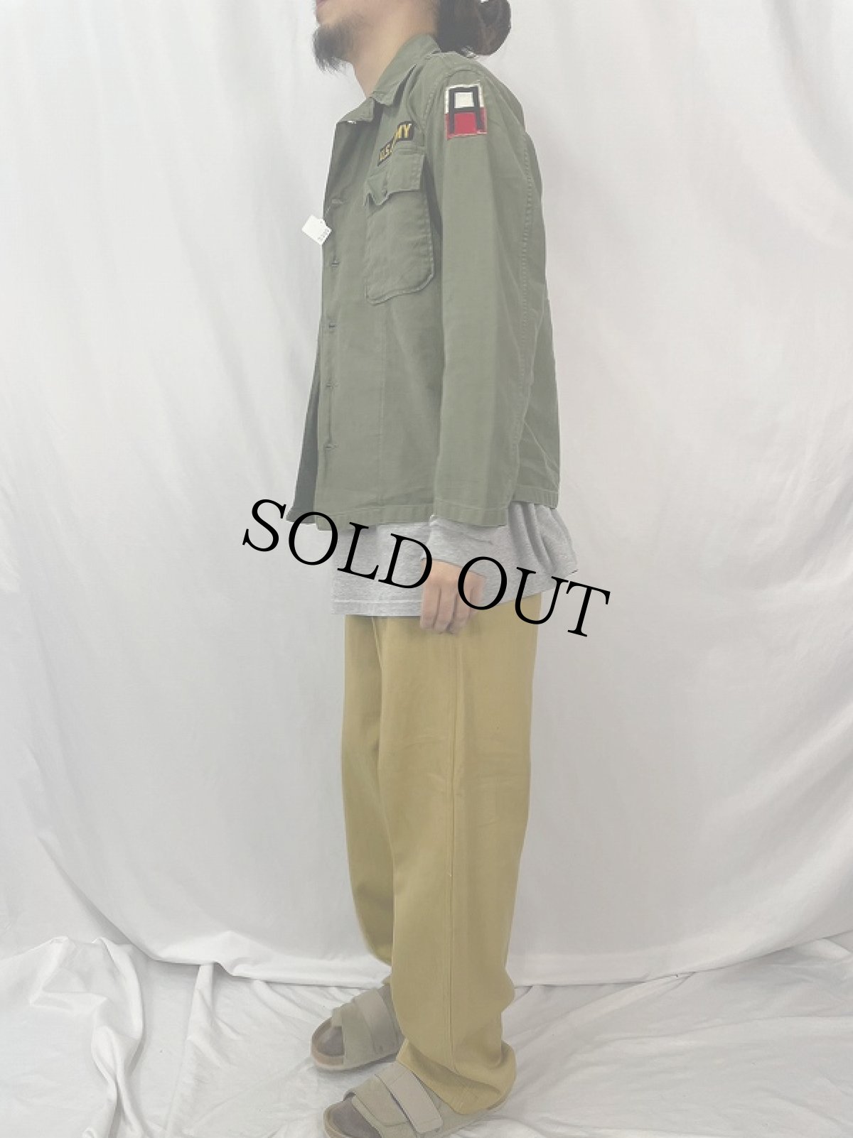 画像3: 60's U.S.ARMY パッチ付き ユーティリティシャツ 1st 初期 (3)