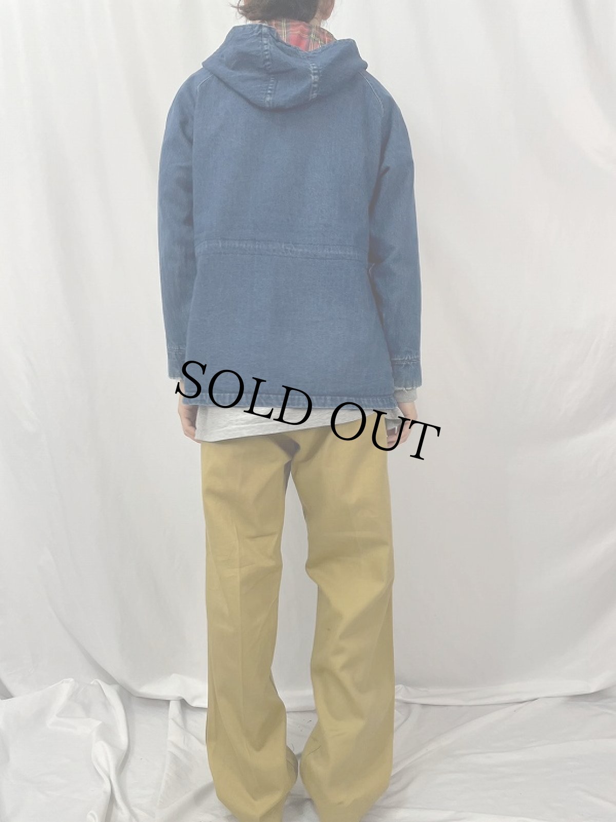 画像4: 80's L.L.Bean USA製 デニムフードコート M (4)