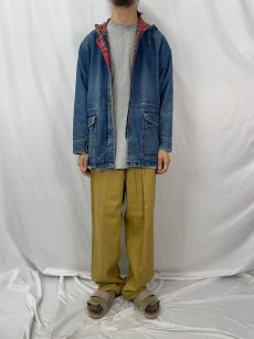 画像2: 80's L.L.Bean USA製 デニムフードコート L (2)