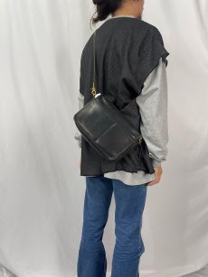 画像2: 80's COACH USA製 レザーショルダーバッグ BLACK (2)