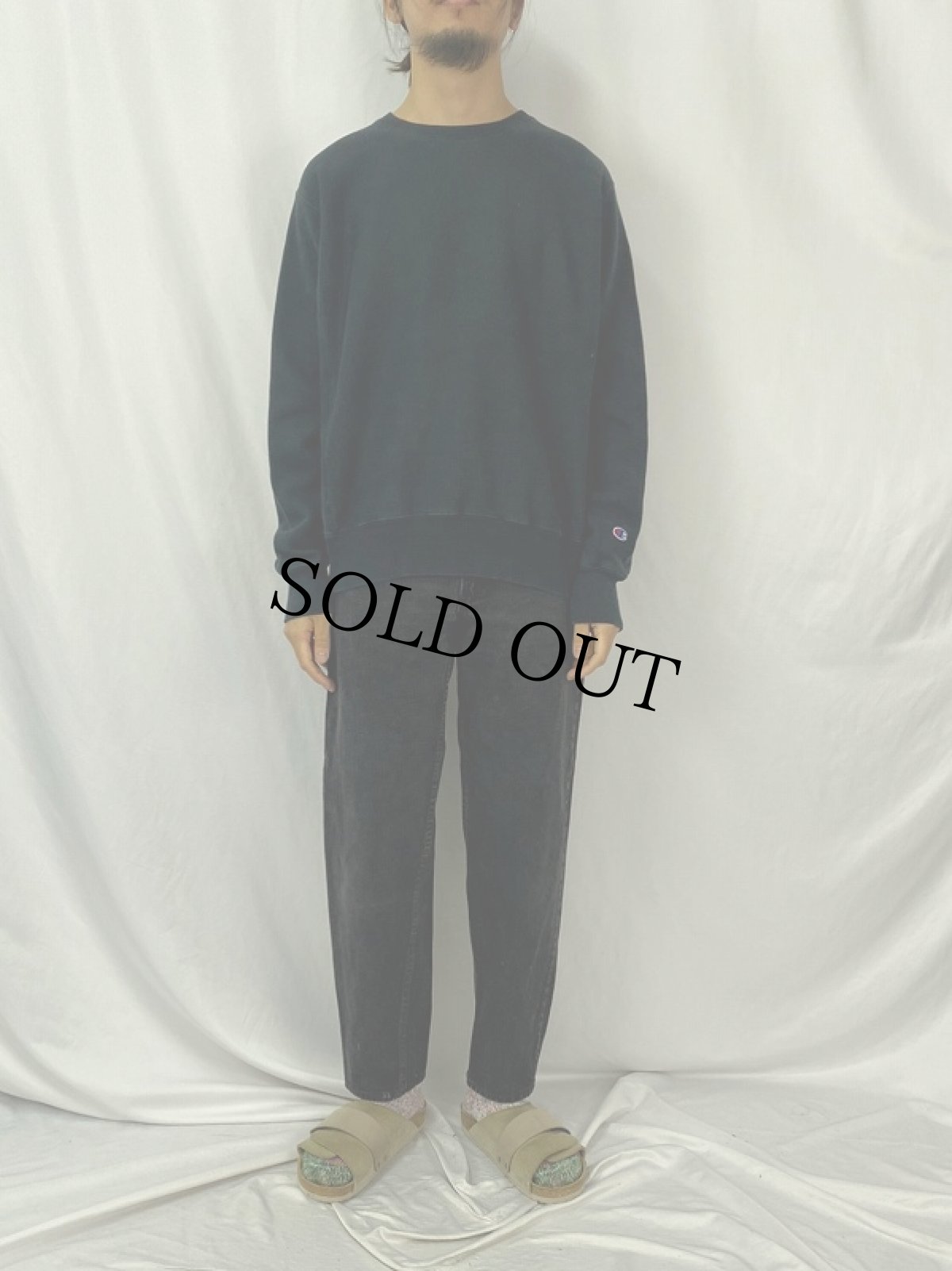 画像2: Champion REVERSE WEAVE スウェットフーディー 目無し BLACK M (2)