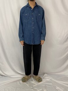 画像2: 90's〜 POLO Ralph Lauren "WORKSHIRT" シャツ L (2)