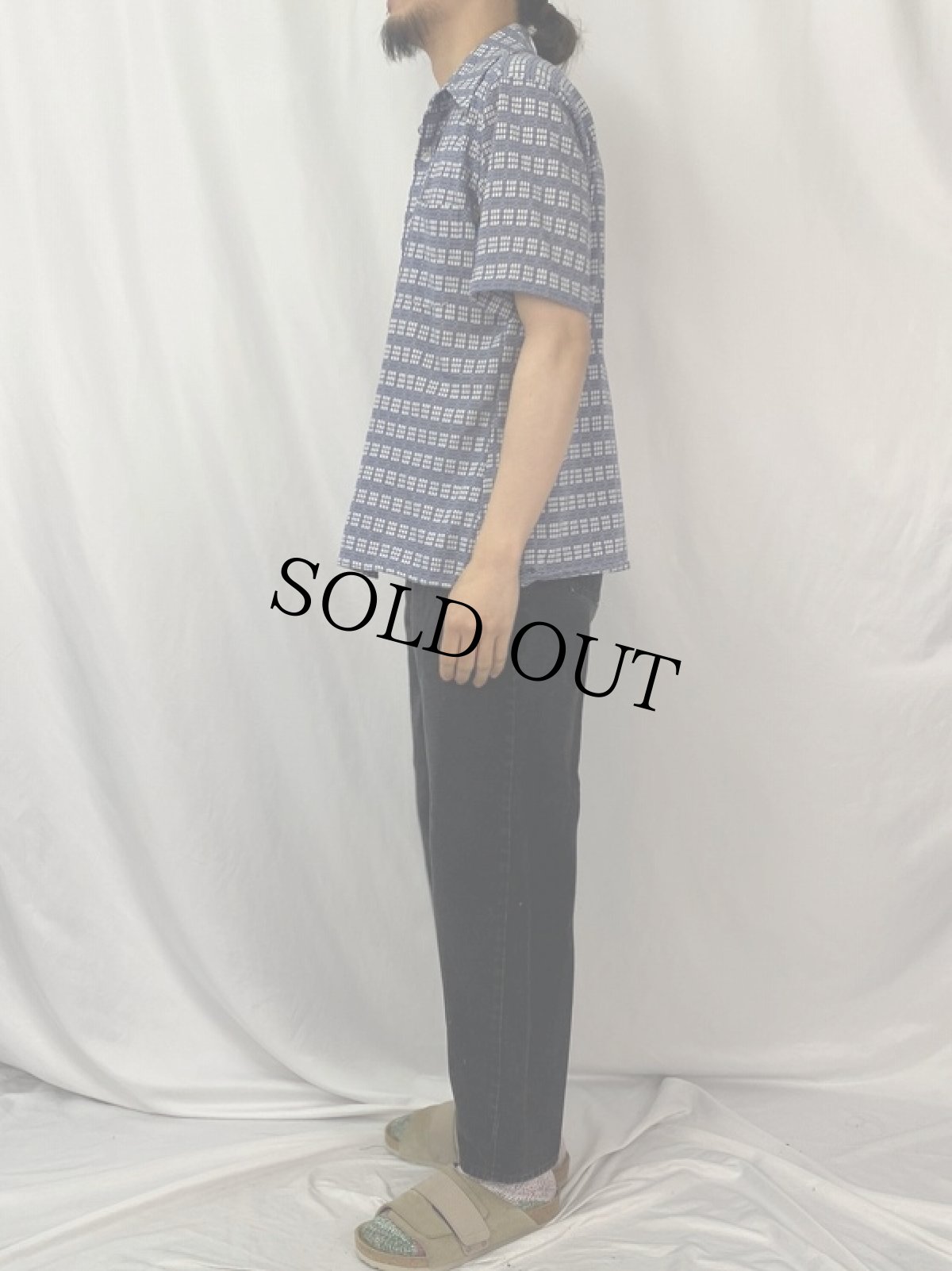 画像3: 70's JCPenny 柄織 ジャガードシャツ L (3)