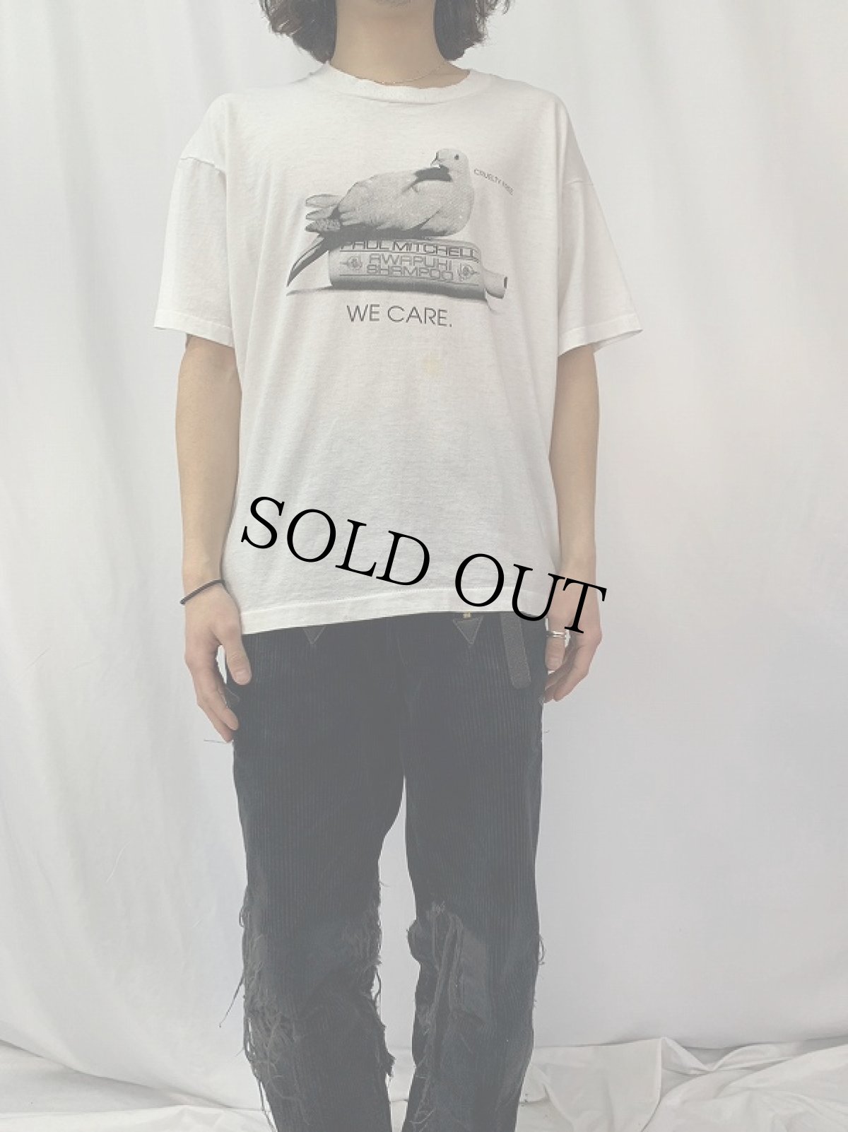 画像2: 80's PAUL MITCHELL USA製 企業ロゴプリントTシャツ XL (2)