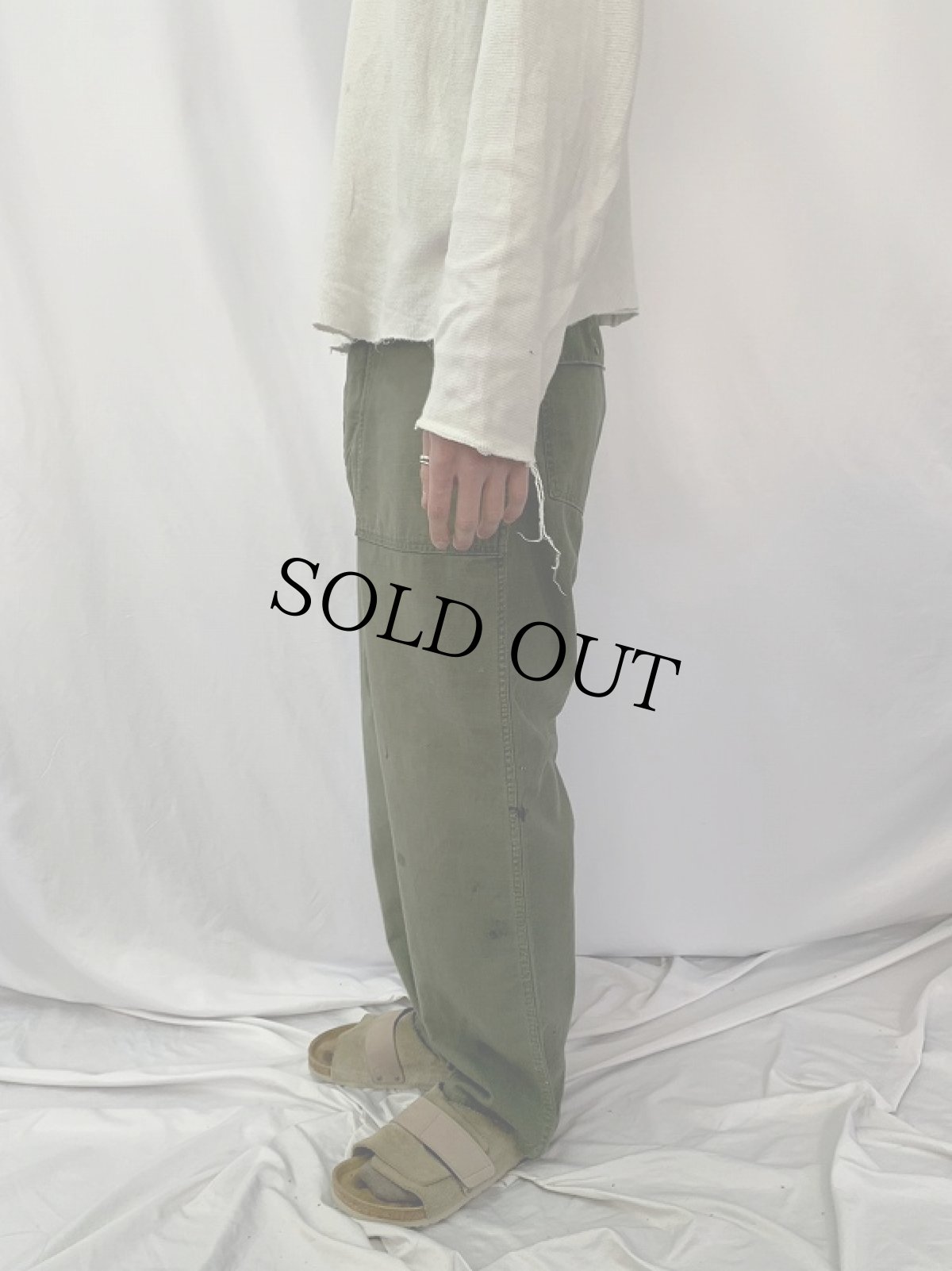 画像3: 50's U.S.ARMY "サイドアジャスタ付き" ベイカーパンツ SMALL (3)