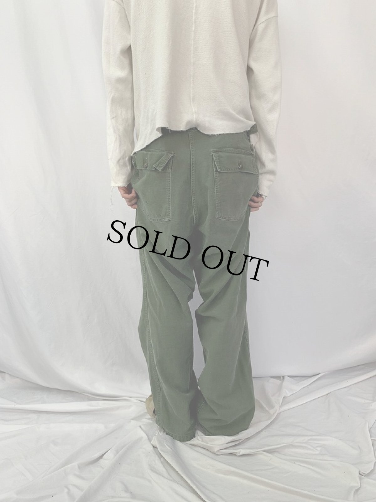 画像4: 50's U.S.ARMY "サイドアジャスタ付き" ベイカーパンツ LARGE (4)