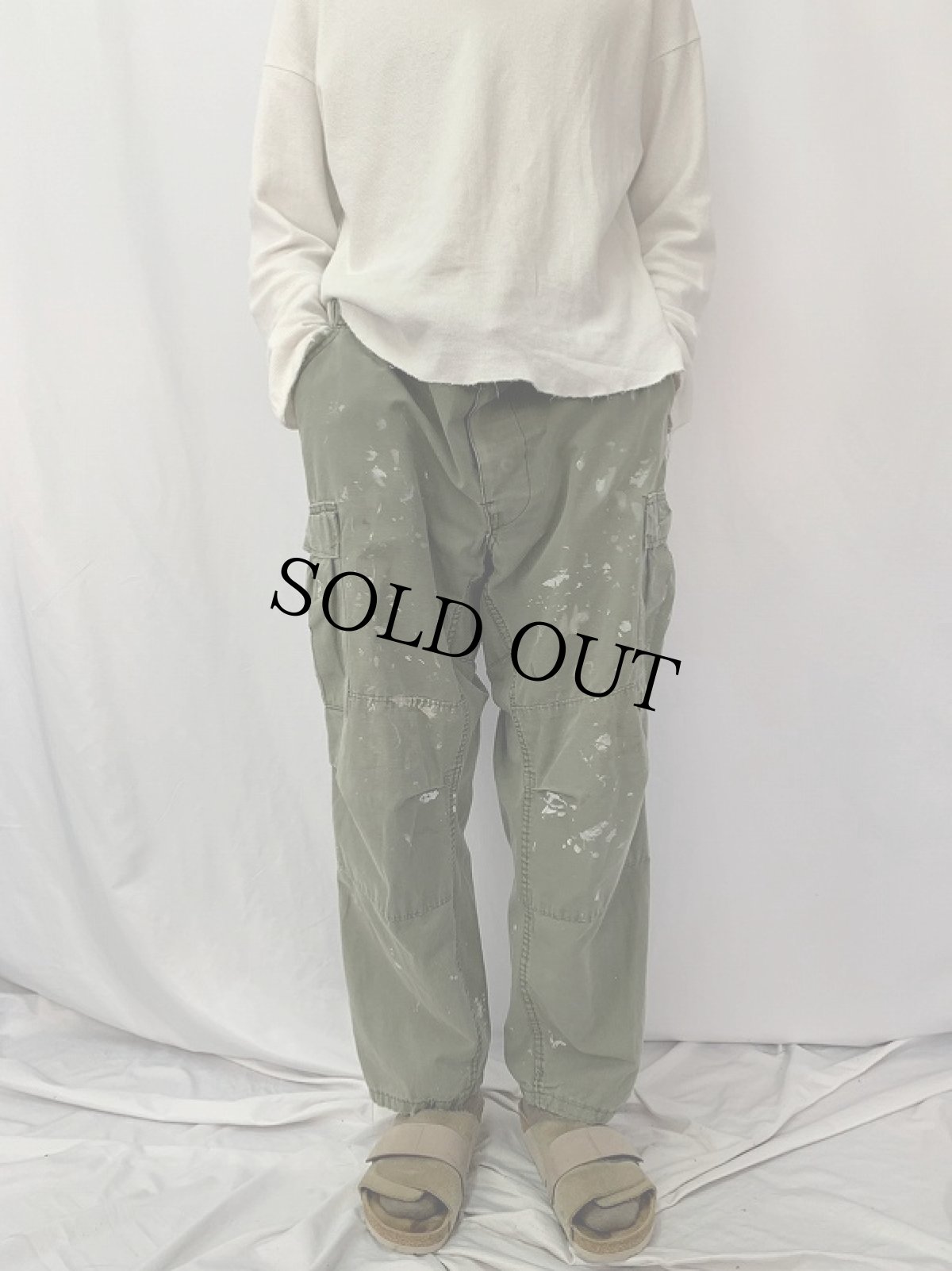 画像2: 民間品 ROTHCO ペンキペイント BDUカーゴパンツ LARGE-REGULAR (2)