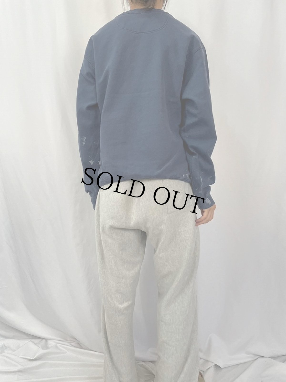 画像4: Champion 前V ペンキペイントスウェット NAVY M (4)