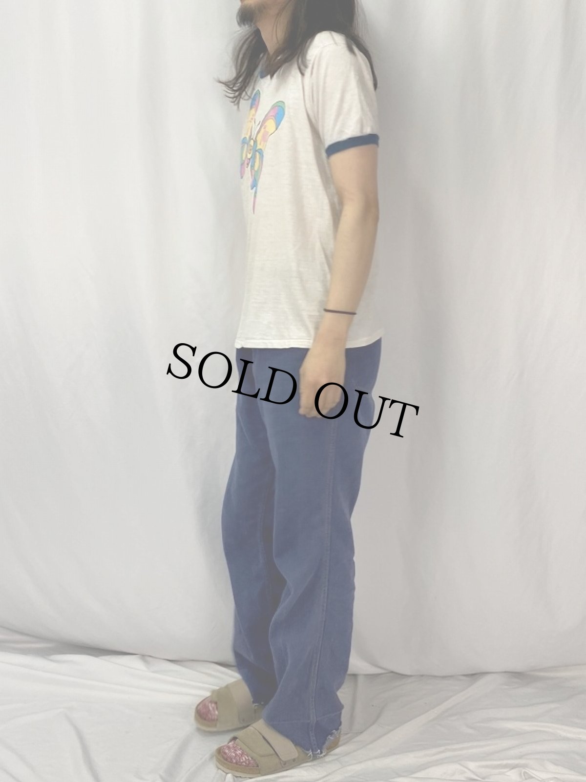 画像3: 70's 7up Seagram's USA製 PETER MAX イラストプリントリンガーTシャツ XL (3)