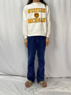 画像2: 90's Champion USA製 ""WESTERN MICHIGAN" 前V プリントスウェット L (2)