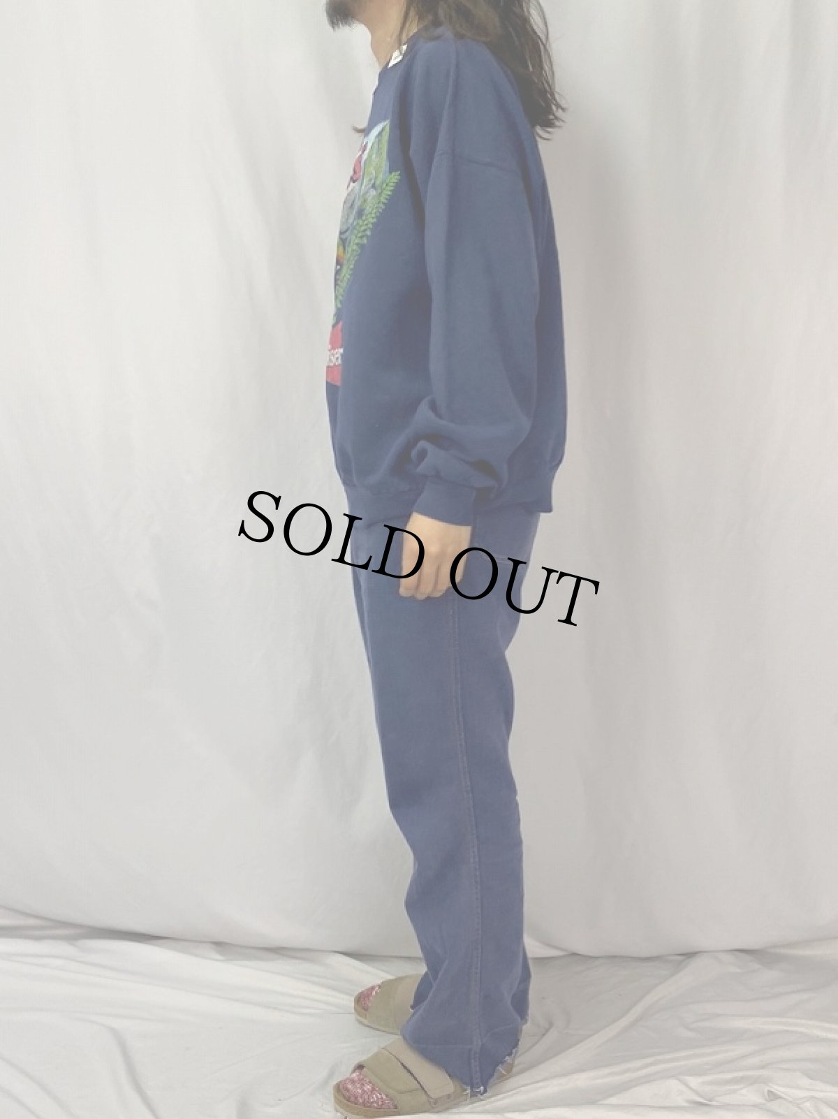 画像3: 90's Budweiser ビールメーカー カメレオンプリントTシャツ NAVY (3)