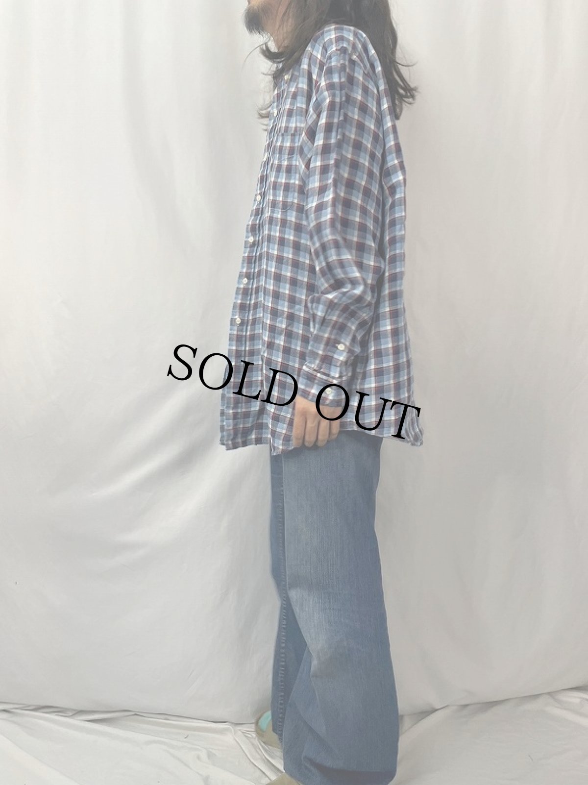 画像3: POLO Ralph Lauren "BIG SHIRTS" チェック柄 リネンボタンダウンシャツ XL (3)