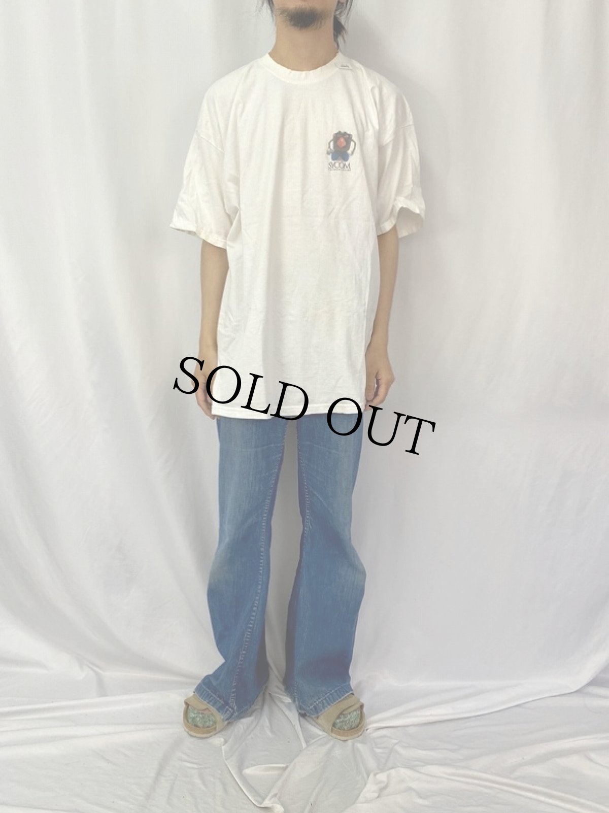 画像2: 2000's SYCOM キャラクタープリント コンピューター企業Tシャツ 2XL (2)