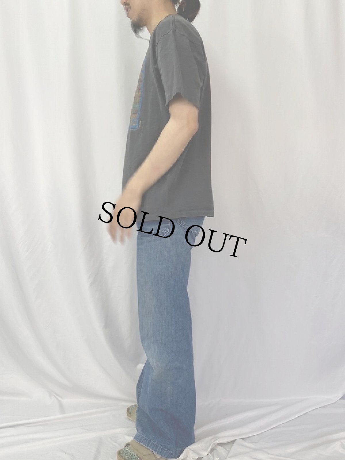 画像3: 90's Michael Davidson アートプリントTシャツ BLACK XL (3)