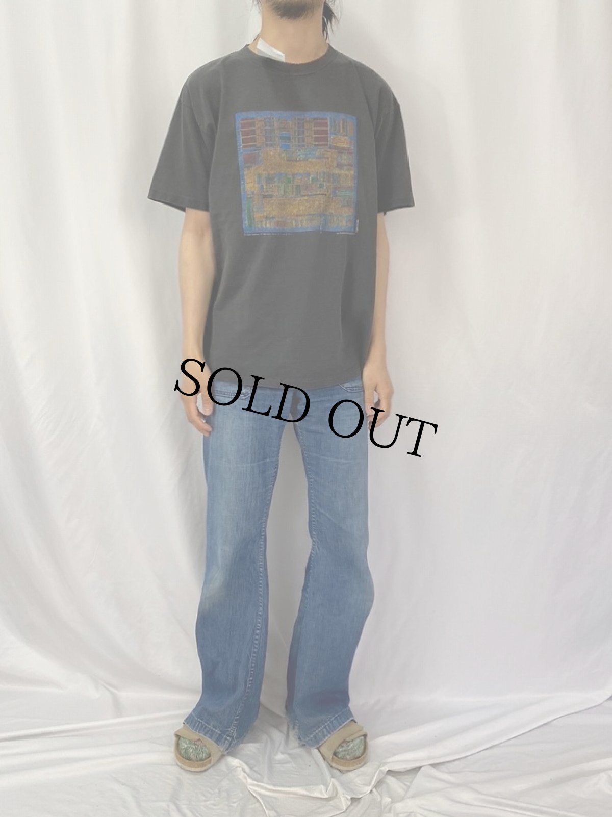 画像2: 90's Michael Davidson アートプリントTシャツ BLACK XL (2)