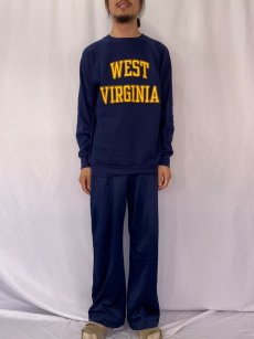 画像2: 80's Champion トリコタグ USA製 "WEST VIRGINIA" プリントスウェット NAVY XL (2)