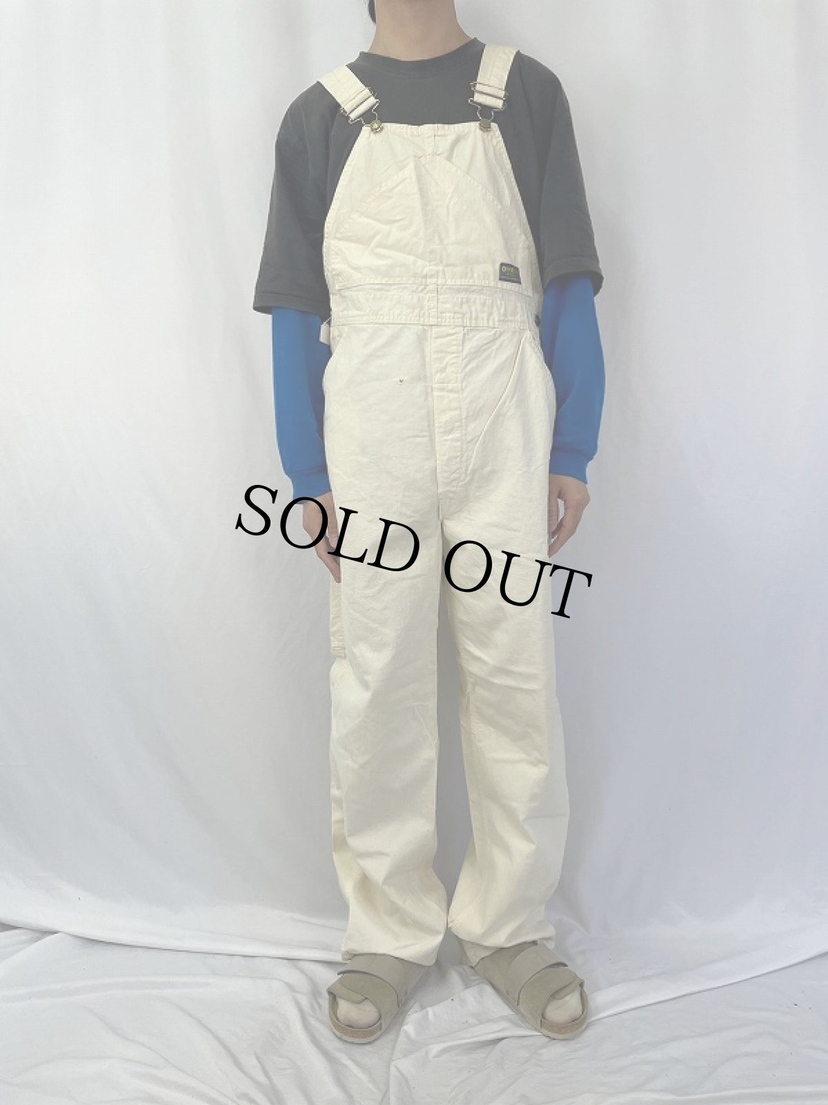 画像2: 90's OSH KOSH "Vestbak" カツラギペインターオーバーオール (2)