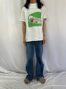 画像2: 90's USA製 シュールイラストプリントTシャツ XL (2)