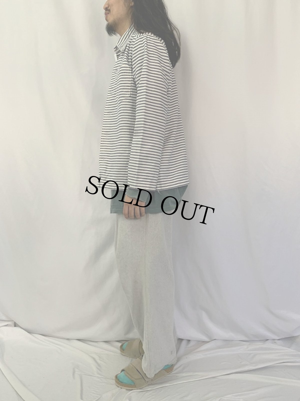 画像3: 70's ボーダー柄 ステンシル入り プリズナージャケット (3)