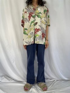 画像4: 80〜90's Reminiscence by Stewart Richer USA製 オールオーバーパターン レーヨンアロハシャツ L (4)