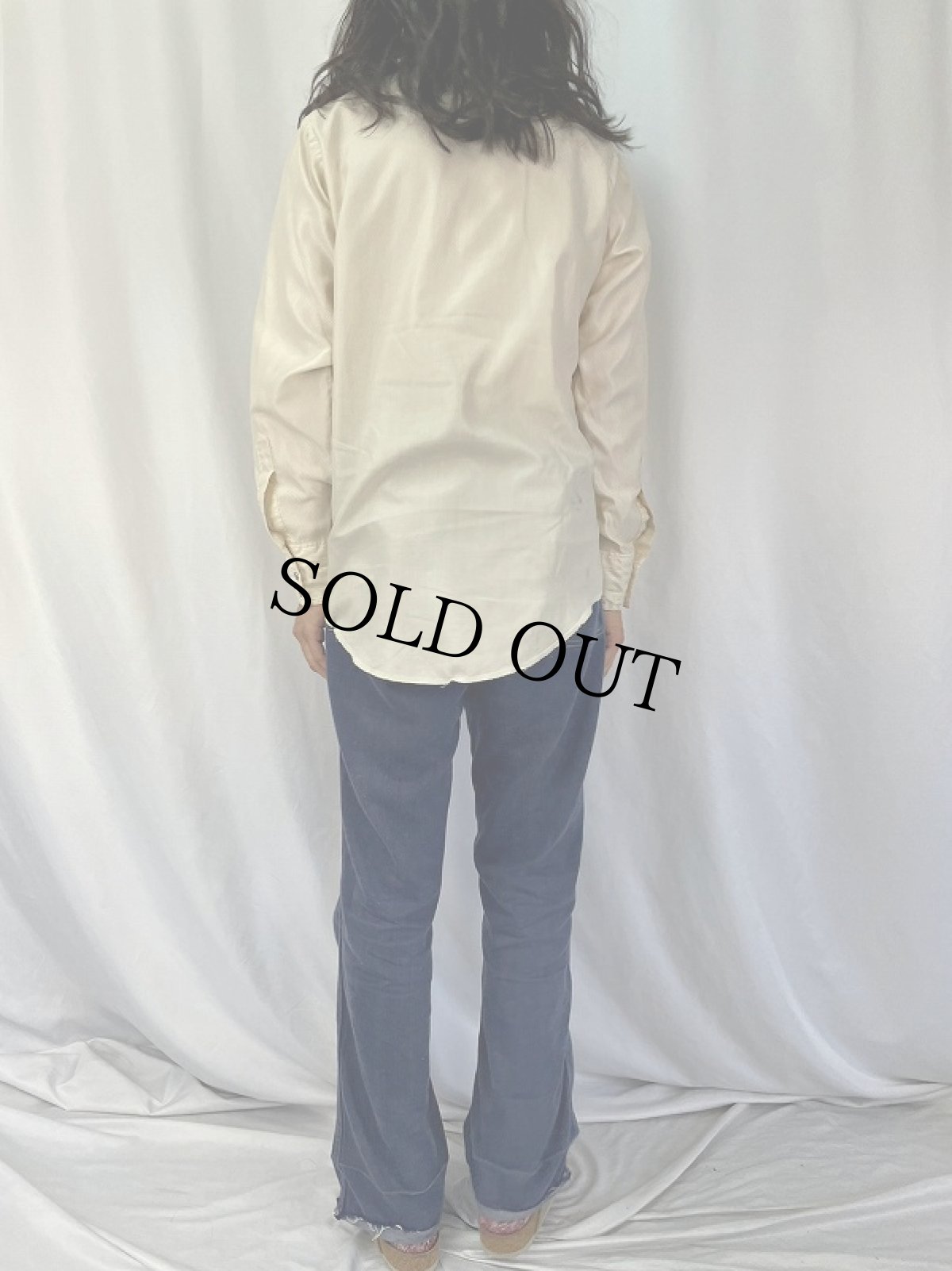 画像4: 70's Wrangler USA製 "PERMANENT PRESS" 柄織 ポリエステルウエスタンシャツ SIZE16 (4)